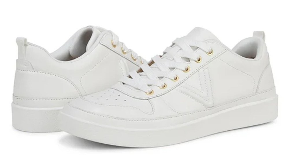 Vionic Womens Elise Sneakers Size 9.5 Wide EU 40.5 White Leather NIB